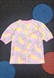 BEST COMPANY 80s floral print ringer tee M Paninaro style