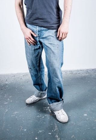 VINTAGE BLUE LEVI'S 501 RIPPED JEANS