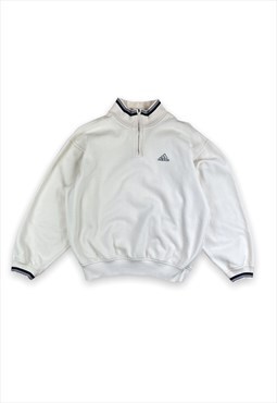 Adidas Vintage 90s Cream 1/4 Zip Sweatshirt