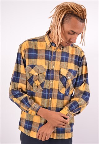 VINTAGE FLANNEL SHIRT CHECK YELLOW