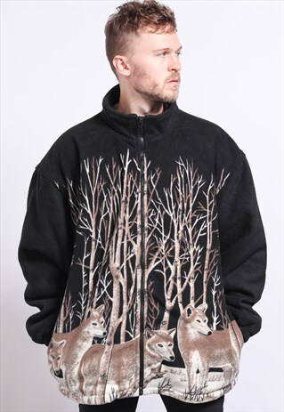 VINTAGE ZIP UP FLEECE JACKET TOP