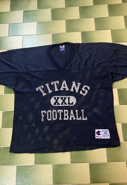 Vintage NFL Titans Football Cropped Mesh Top Jersey