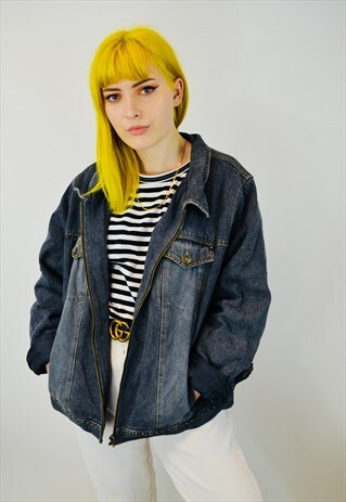 VINTAGE 80S QUILTED DENIM JACKET