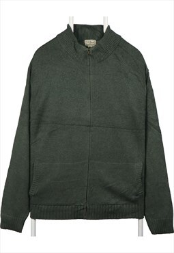 Vintage 90's L.L.Bean Jumper Full Zip Up Knitted Green Large