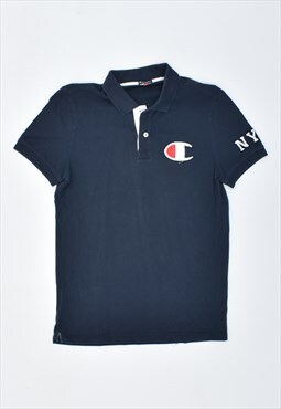 Vintage 90's Champion Polo Shirt Navy Blue