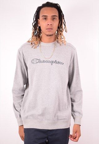 CHAMPION MENS VINTAGE SWEATSHIRT JUMPER XXL GREY 90S