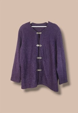 Vintage  Cardigan Winter chic in Purple XL