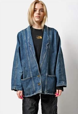 Vintage denim jacket in dark wash blue Old School 80s 
