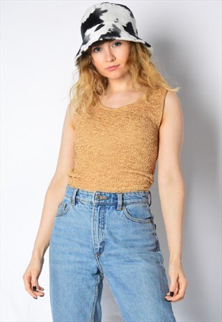 VINTAGE 90S CAMEL BROWN TOP