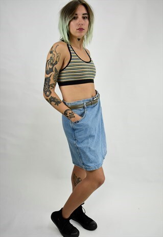 VINTAGE 90S LEE HIGH WAISTED DENIM SKORT (SHORT/SKIRT)
