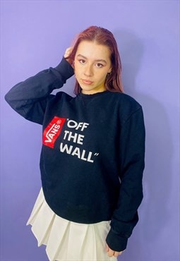 Vintage 90s Vans Off The Wall Black Sweatshirt