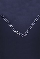 CRW Silver Paperclip Chain Necklace 