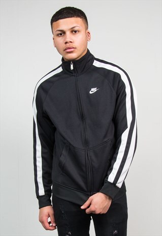 NIKE TRACKSUIT JACKET BLACK WITH WHITE TRIM