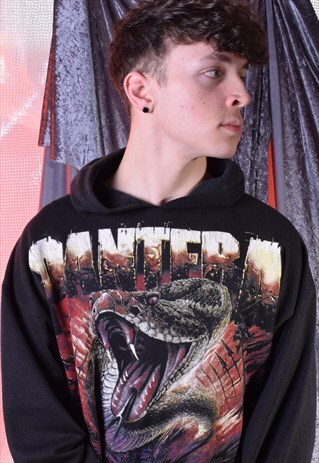 VINTAGE PANTERA BLACK SNAKE DESIGN HOODIE