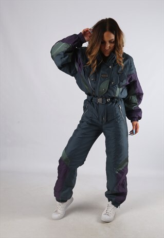 VINTAGE ETIREL FULL SKI SUIT SNOW SPORTS UK S 10 (J2E)