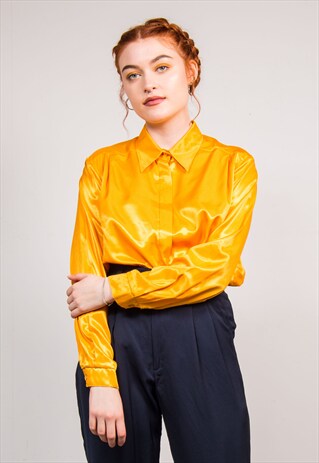90'S VINTAGE SHINY GOLD OVERSIZE SHIRT