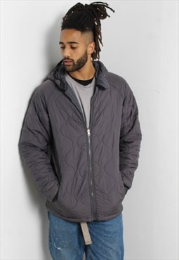 Vintage Timberland Padded Puffer Coat Grey