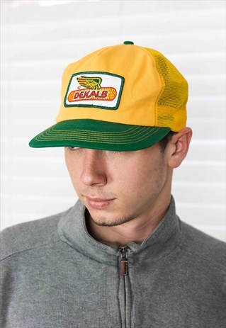 VINTAGE DECALB K PRODUCTS TRUCKER CAP LOGO 90S ONE SIZE 2.3