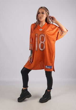 VINTAGE NFL T-SHIRT FOOTBALL JERSEY TOP OVERSIZED LONG (4AS)