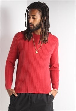 Vintage Gap Ribbed Fitted Jumper Red
