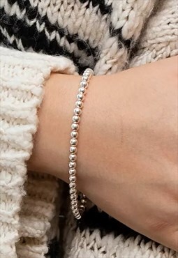 Women's Ball Bead Bracelet Chain - Silver