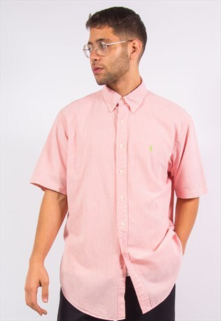 RALPH LAUREN SHORT SLEEVE SHIRT STRIPED PATTERN