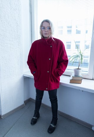 VINTAGE 80'S RED WOOL JACKET