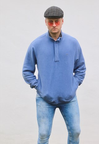 PIERRE CARDIN RUSTIC SKY BLUE 1/4 ZIP FLEECE