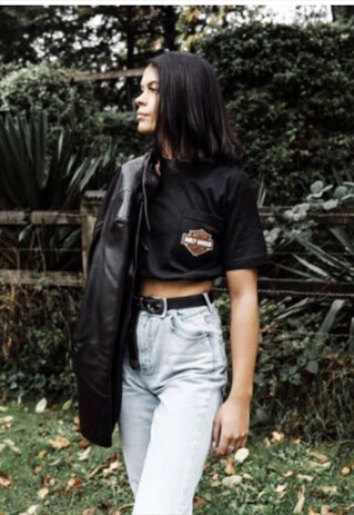 VINTAGE HARLEY DAVIDSON REWORKED ELASTICATED TEE