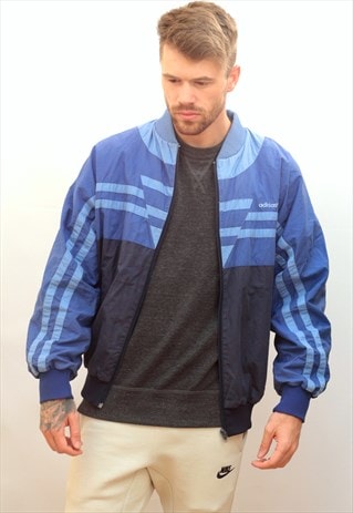 1990'S VINTAGE ADIDAS BLUE BOMBER JACKET