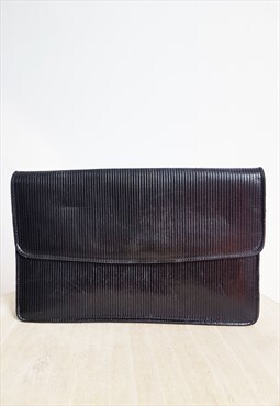 Vintage Andrew Geller Black Leather Bag, Minimalist Bag
