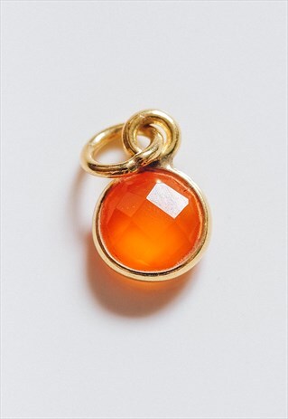 GOLD PLATED STERLING SILVER CARNELIAN ZODIAC CHAKRA CHARM