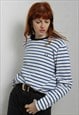 VINTAGE FRED PERRY STRIPED SWEATSHIRT BLUE