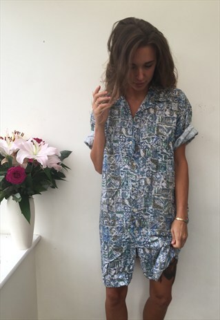 CRAZY PATTERN OVERSIZED UNISEX RETRO VINTAGE FESTIVAL SHIRT