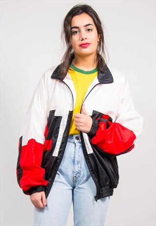 VINTAGE 90'S COLOURBLOCK SHELLSUIT TRACKSUIT JACKET