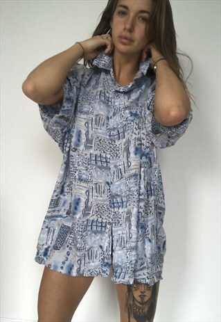 PATTERNED OVERSIZED RETRO VINTAGE UNISEX FESTIVAL SHIRT