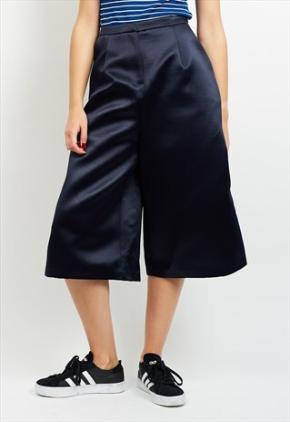 VINTAGE BLUE SATIN CULOTTES TROUSERS BOTTOMS