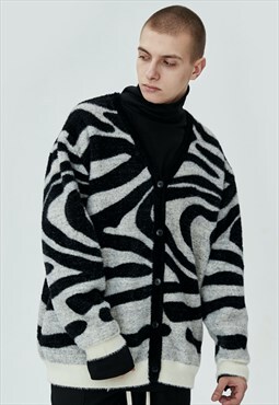 Men's Zebra-knit cardigan sweater SS2022 VOL.5