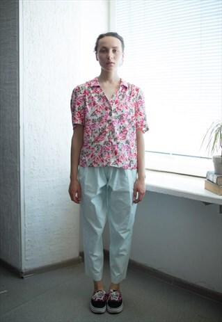 VINTAGE 90'S MULTI COLOUR FLOWER PATTERNED SHIRT