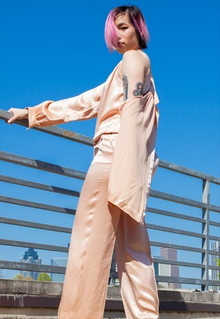 VINTAGE ELLEN TRACY SILK PANT SET