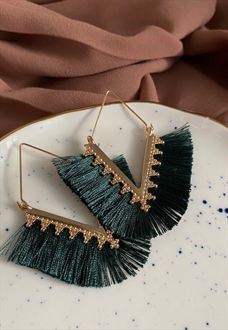 FRINGED STATEMENT EARRINGS