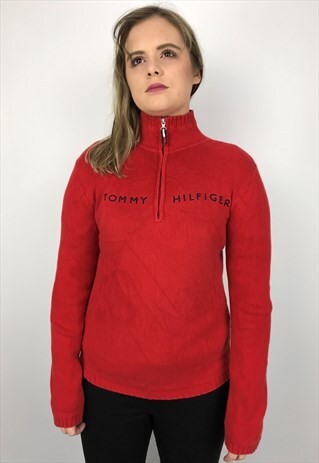 VINTAGE TOMMY HILFIGER QUARTER ZIP JUMPER