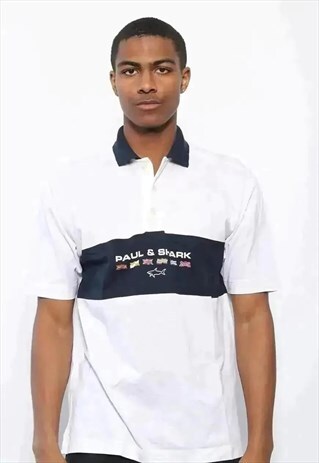 VINTAGE PAUL & SHARK LOGO POLO SHIRT BEIGE