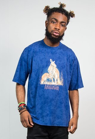90'S BLUE TIE DYE STYLE AUSTRALIA T-SHIRT