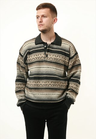 90S VINTAGE OLDSCHOOL WOOL JUMPER SWEATER 15304