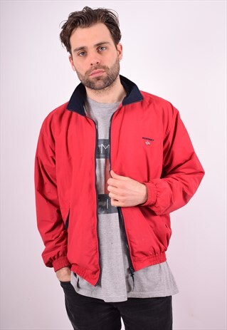 MENS VINTAGE BOMBER JACKET LARGE RED 90'S