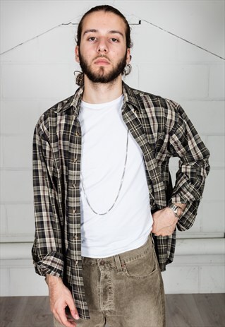 GANT VINTAGE GANT KHAKI BROWN CHECKED SHIRT