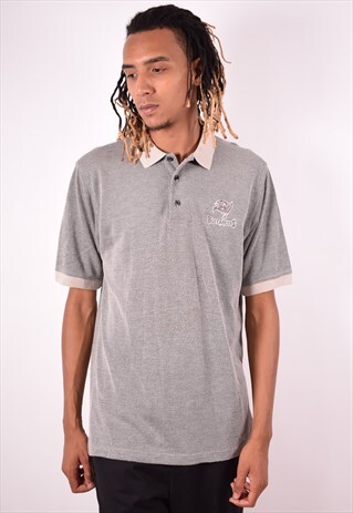 NFL MENS VINTAGE BUCCANEERS POLO SHIRT LARGE GREY 90S
