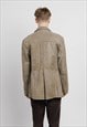 VINTAGE STRAIGHT FIT LEATHER JACKET IN MOSS BROWN UNISEX M