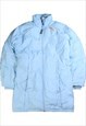 Vintage  Adidas Puffer Jacket longline Full Zip Up Blue